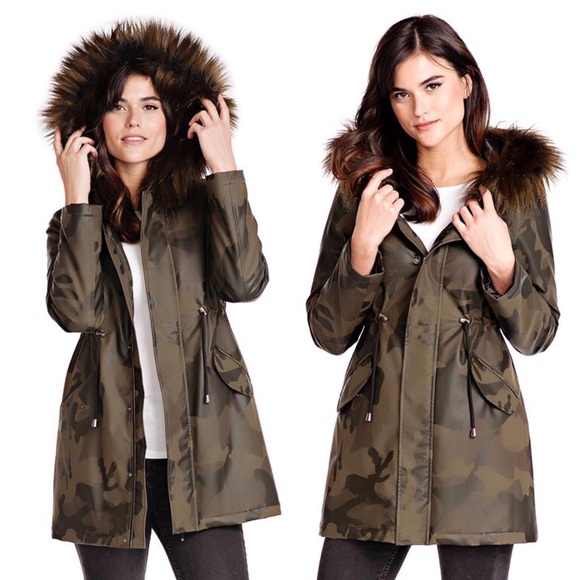 Back in Stock! Camo Anorak Coat w/Faux Fur Trimmed Hood - Picture 7 of 9